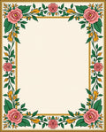Pink Rose Vine Border Rug