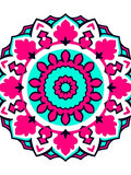 Vibrant Magenta Turquoise Mandala Bloom Rug