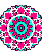Vibrant Magenta Turquoise Mandala Bloom Rug