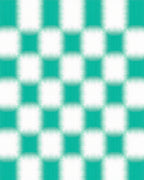 Aqua White Checkered Blended Squares Rug