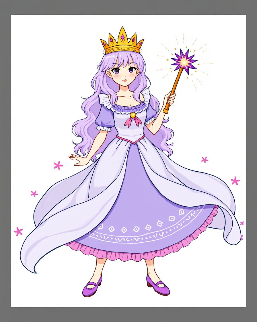 Enchanting Lavender Princess Wand Stars Rug