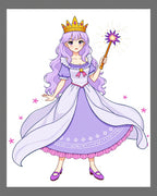 Enchanting Lavender Princess Wand Stars Rug