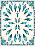 Turquoise Crystal Diamond Mandala Rug