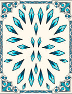 Turquoise Crystal Diamond Mandala Rug