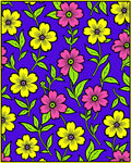 Vibrant Yellow Pink Floral Garden Rug