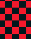 Bold Red Black Checkerboard Quilt Rug