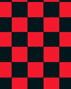 Bold Red Black Checkerboard Quilt Rug