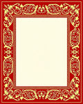 Rich Red Golden Ornate Border Rug