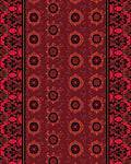 Rich Crimson Bloom Border Medallions Rug