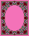 Rich Red Rose Garden Frame Rug