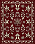 Crimson Cream Ornamental Floral Swirl Rug