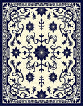Navajo Blue Floral Traditional Rug