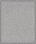 Intricate Black and White Geometric Maze Rug