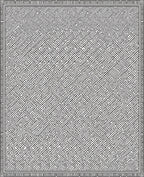 Intricate Black and White Geometric Maze Rug