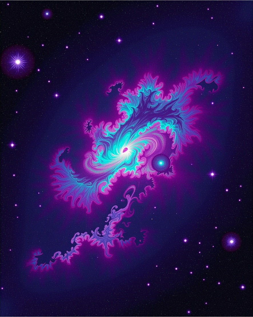 Vibrant Cosmic Nebula Swirl Rug