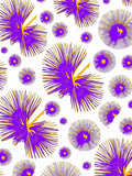 Vibrant Purple Yellow Sunburst Medallion Rug