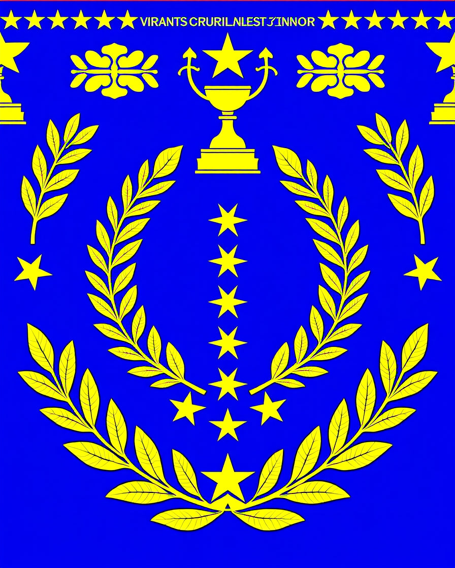 Golden Laurel Star Emblem Rug