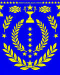 Golden Laurel Star Emblem Rug