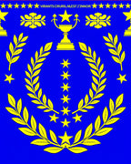 Golden Laurel Star Emblem Rug