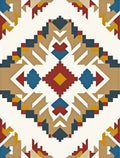 Southwestern Diamond Red Blue Geometric Rug