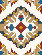 Southwestern Diamond Red Blue Geometric Rug