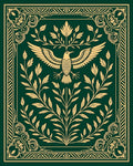 Emerald Gold Winged Bird Foliage Rug