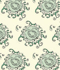 Pale Mint Swirl Floral Swirls Rug
