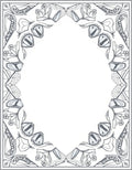 Abstract Gray Floral Medallion Frame Rug