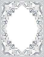 Abstract Gray Floral Medallion Frame Rug