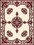 Classic Floral Medallion Burgundy Rug