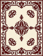 Classic Floral Medallion Burgundy Rug