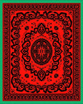 Bold Black Ivory Medallion Square Rug