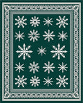 Deep Green Snowflake Border Rug