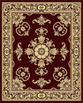 Burgundy Floral Medallion Border Rug