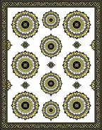 Golden Yellow Sunburst Medallion Rug