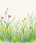 Watercolor Meadow Wildflower Garden Rug