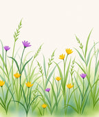 Watercolor Meadow Wildflower Garden Rug