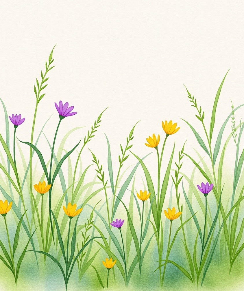 Watercolor Meadow Wildflower Garden Rug