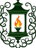 Art Nouveau Green Lantern Flame Rug