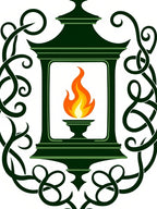 Art Nouveau Green Lantern Flame Rug