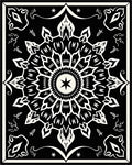 Black White Floral Mandala medallion Rug