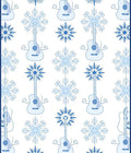 Cool Blue Guitar Snowflake Mosaic Rug