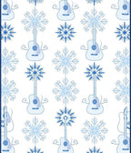 Cool Blue Guitar Snowflake Mosaic Rug
