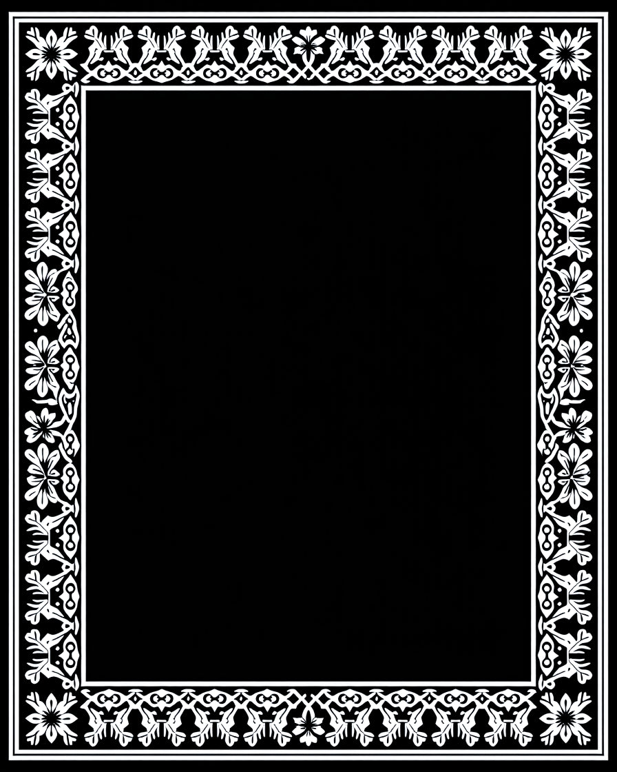 White Floral Arabesque Border Rug