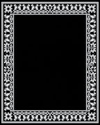 White Floral Arabesque Border Rug