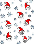 Whimsical Santa Faces Snowflake Shower Rug