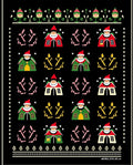 Christmas Characters Village Black Rug