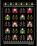 Christmas Characters Village Black Rug