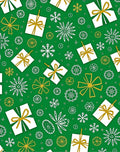 Green Golden White Gift Snowflakes Ornaments Rug