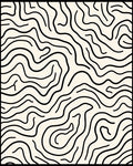 Cream Black Wavy Line Topography Rug